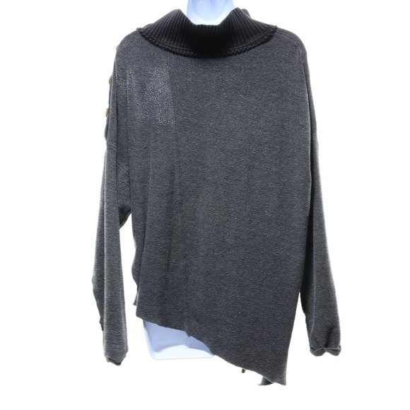 Free People Long Sleeve Asymmetric Bottom Knit Sweater Sweatshirt Size SP - Picture 4 of 11